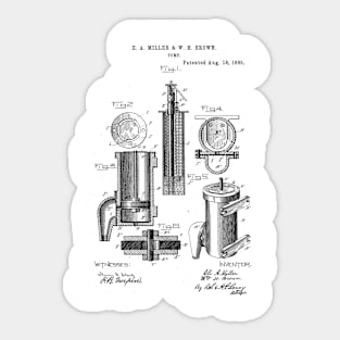 pump Vintage Patent Hand Drawing Sticker